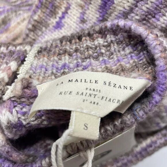 NEW SEZANE Women's Sweater Sven Wool Top Size S Violet Purple Multi - Picture 3 of 7